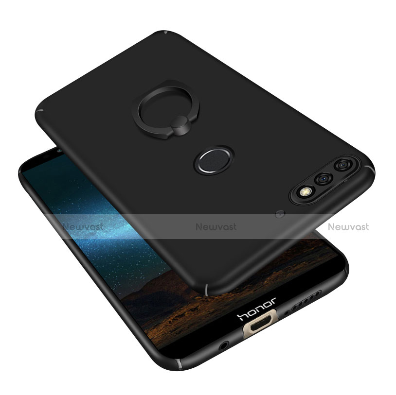 Hard Rigid Plastic Matte Finish Case Cover with Finger Ring Stand A03 for Huawei Enjoy 8