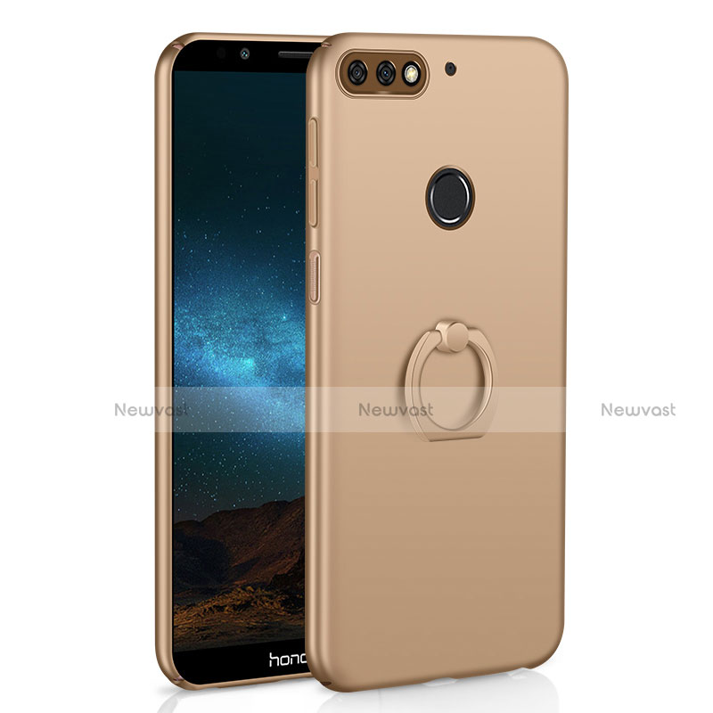 Hard Rigid Plastic Matte Finish Case Cover with Finger Ring Stand A03 for Huawei Enjoy 8 Gold