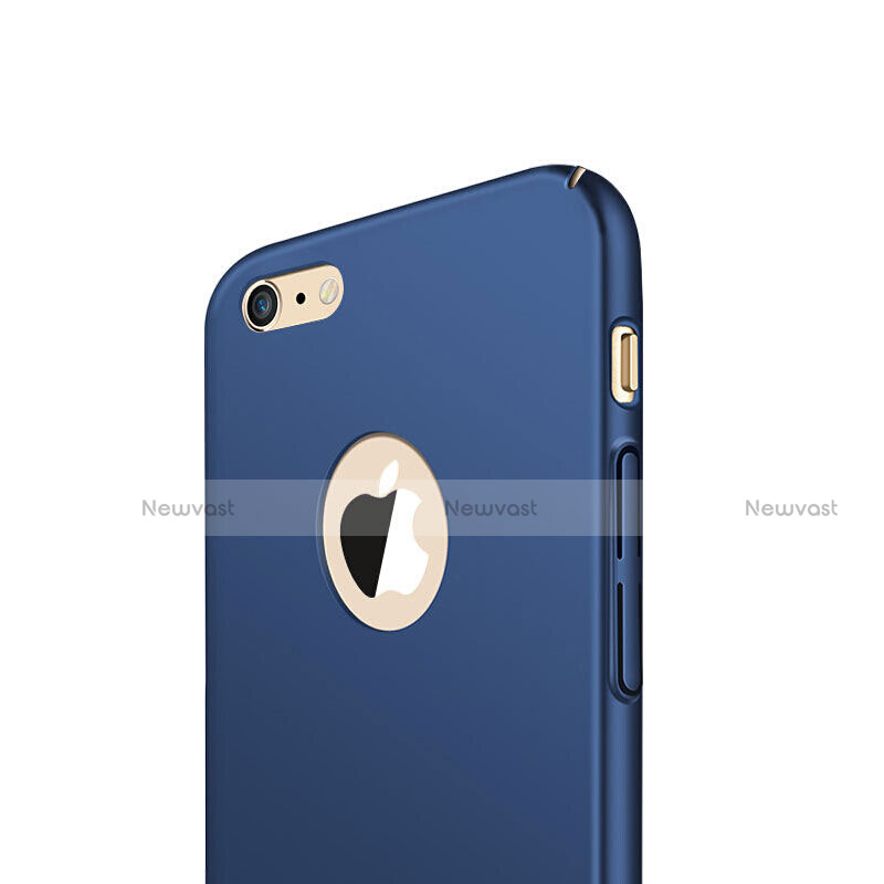 Hard Rigid Plastic Matte Finish Case Cover with Finger Ring Stand for Apple iPhone 8 Blue