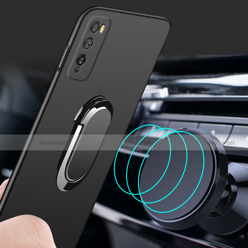Hard Rigid Plastic Matte Finish Case Cover with Magnetic Finger Ring Stand A01 for Huawei Enjoy 20 Pro 5G