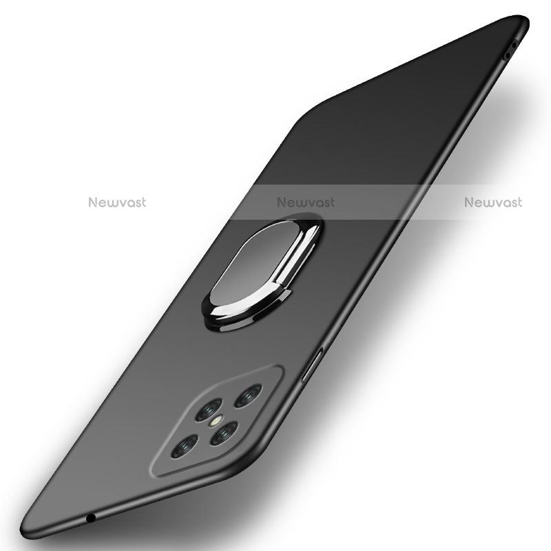 Hard Rigid Plastic Matte Finish Case Cover with Magnetic Finger Ring Stand A01 for Oppo Reno4 Z 5G
