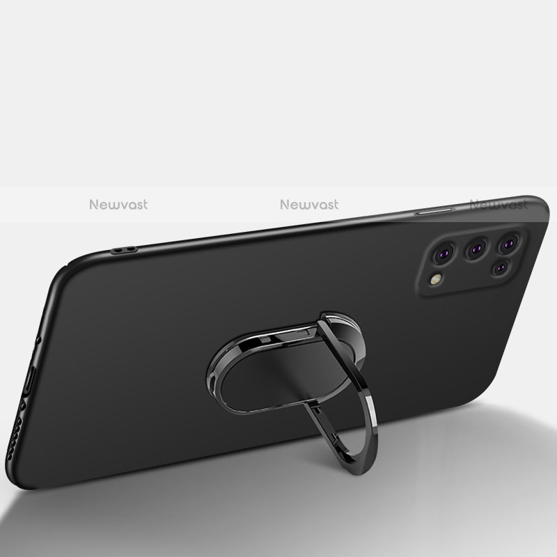 Hard Rigid Plastic Matte Finish Case Cover with Magnetic Finger Ring Stand A01 for Realme V5 5G
