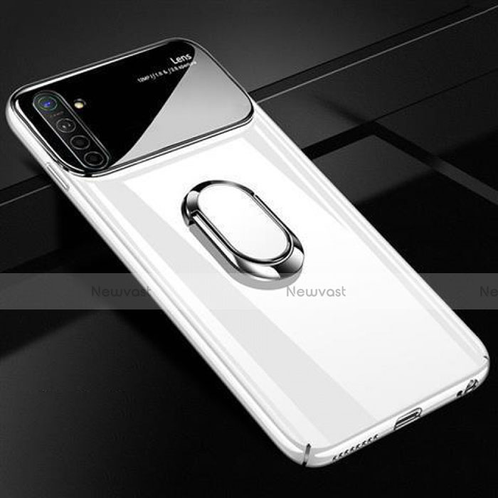 Hard Rigid Plastic Matte Finish Case Cover with Magnetic Finger Ring Stand A01 for Realme X2