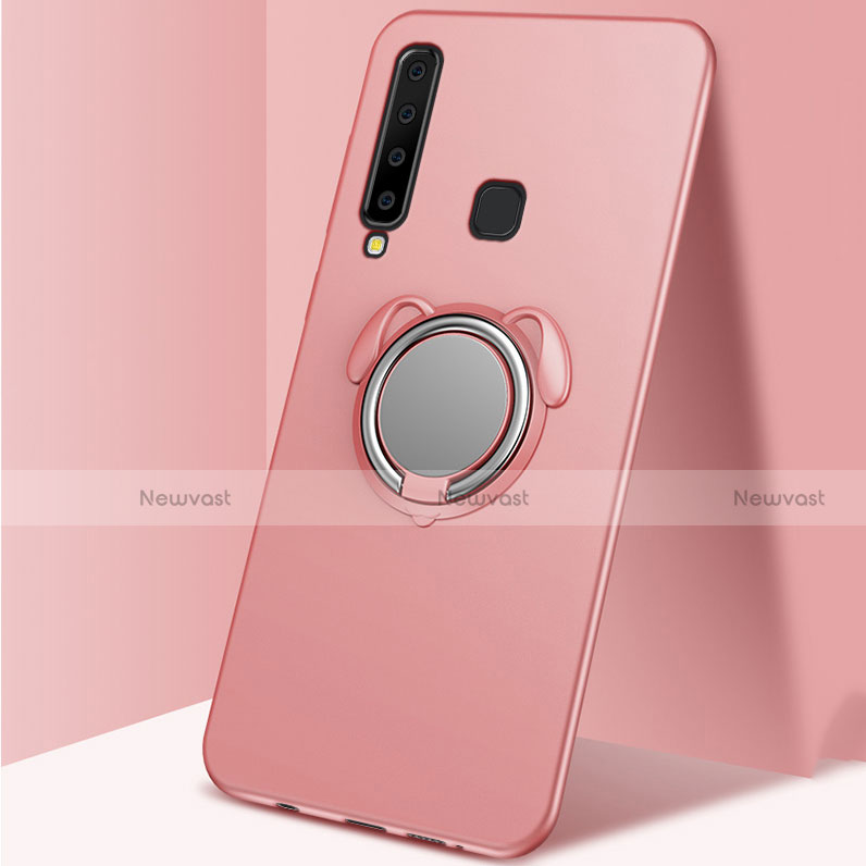 Hard Rigid Plastic Matte Finish Case Cover with Magnetic Finger Ring Stand A01 for Samsung Galaxy A9s