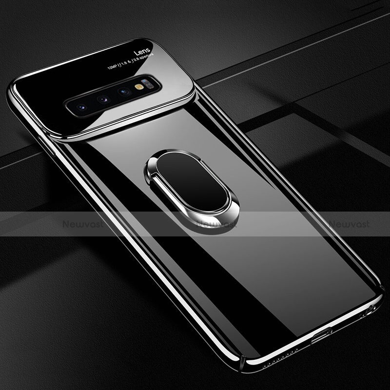 Hard Rigid Plastic Matte Finish Case Cover with Magnetic Finger Ring Stand A01 for Samsung Galaxy S10 Plus