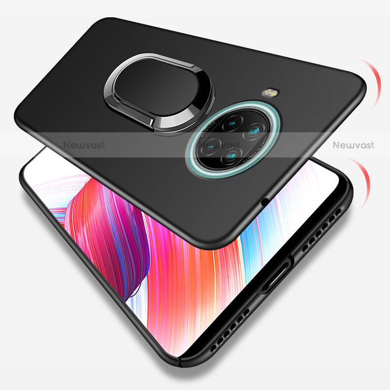 Hard Rigid Plastic Matte Finish Case Cover with Magnetic Finger Ring Stand A01 for Xiaomi Mi 10i 5G