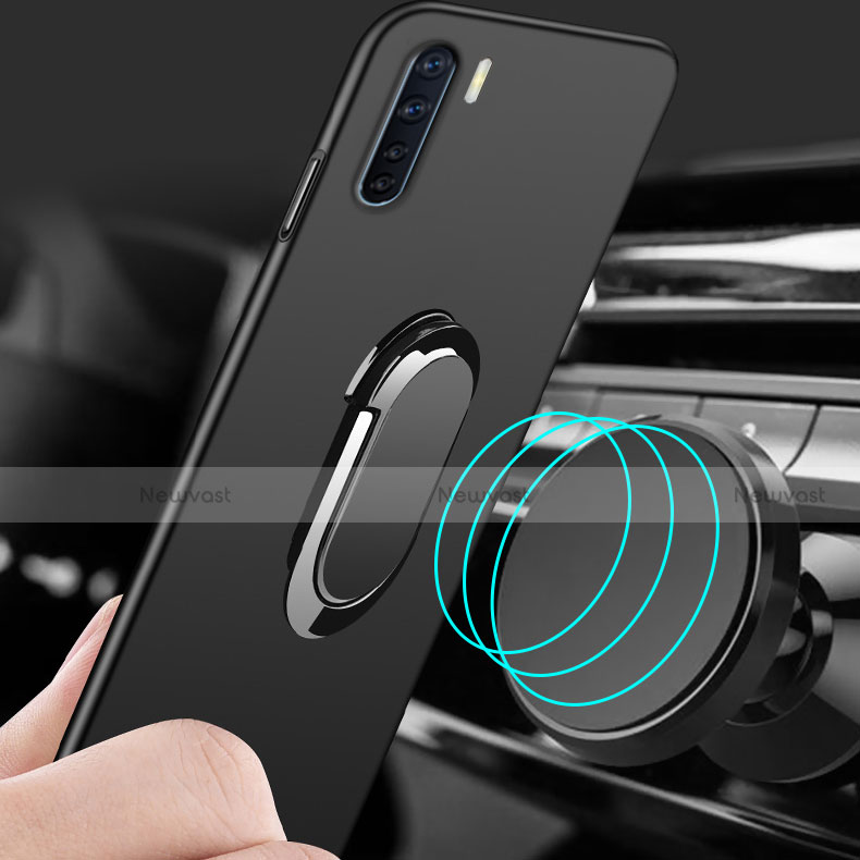 Hard Rigid Plastic Matte Finish Case Cover with Magnetic Finger Ring Stand A02 for Oppo A91