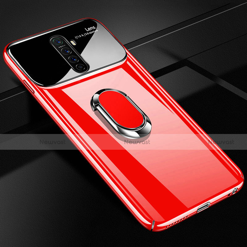 Hard Rigid Plastic Matte Finish Case Cover with Magnetic Finger Ring Stand A02 for Oppo Reno Ace