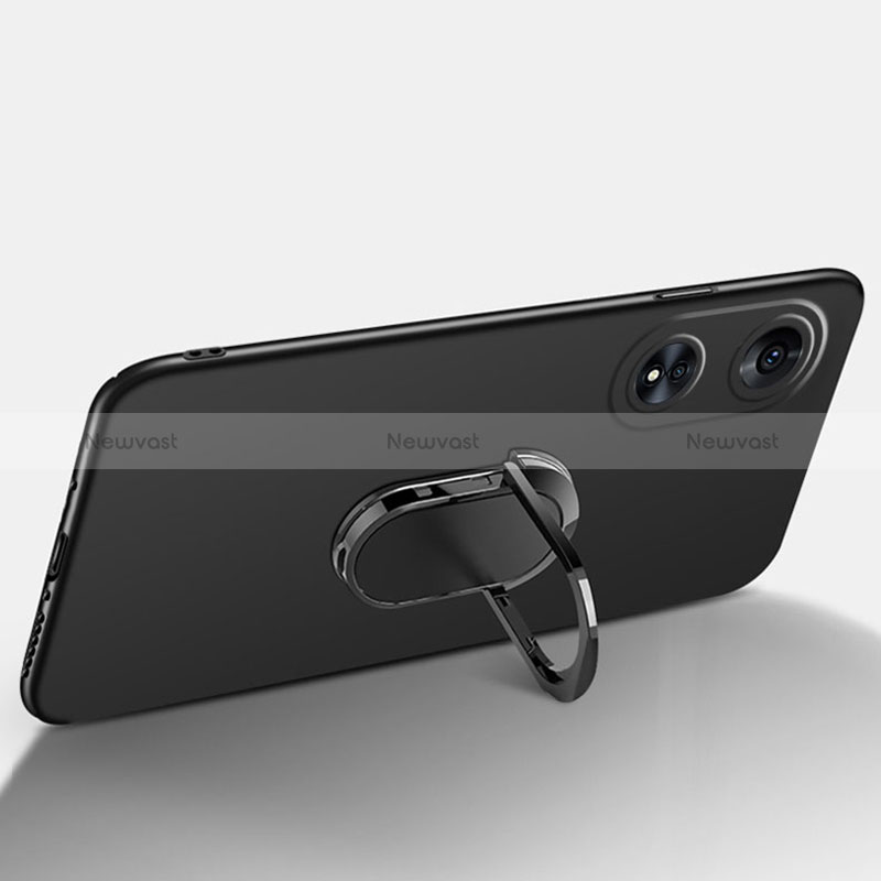 Hard Rigid Plastic Matte Finish Case Cover with Magnetic Finger Ring Stand for Oppo A97 5G
