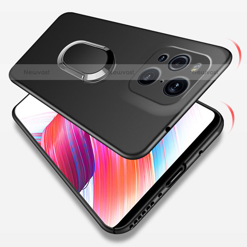 Hard Rigid Plastic Matte Finish Case Cover with Magnetic Finger Ring Stand for Oppo Find X3 Pro 5G