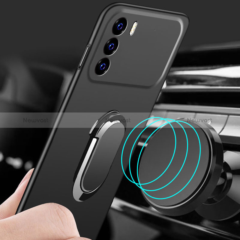 Hard Rigid Plastic Matte Finish Case Cover with Magnetic Finger Ring Stand for Oppo K9 Pro 5G