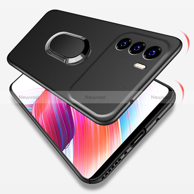 Hard Rigid Plastic Matte Finish Case Cover with Magnetic Finger Ring Stand for Oppo K9 Pro 5G
