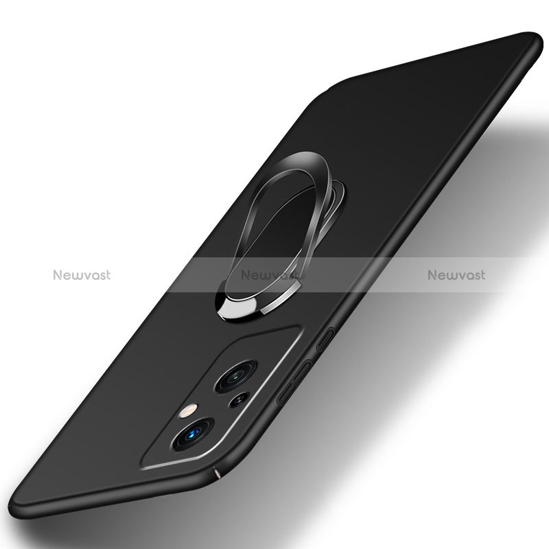 Hard Rigid Plastic Matte Finish Case Cover with Magnetic Finger Ring Stand for Oppo Reno7 Z 5G