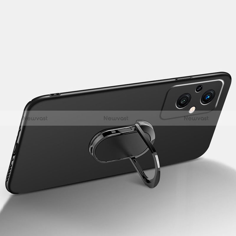 Hard Rigid Plastic Matte Finish Case Cover with Magnetic Finger Ring Stand for Oppo Reno7 Z 5G