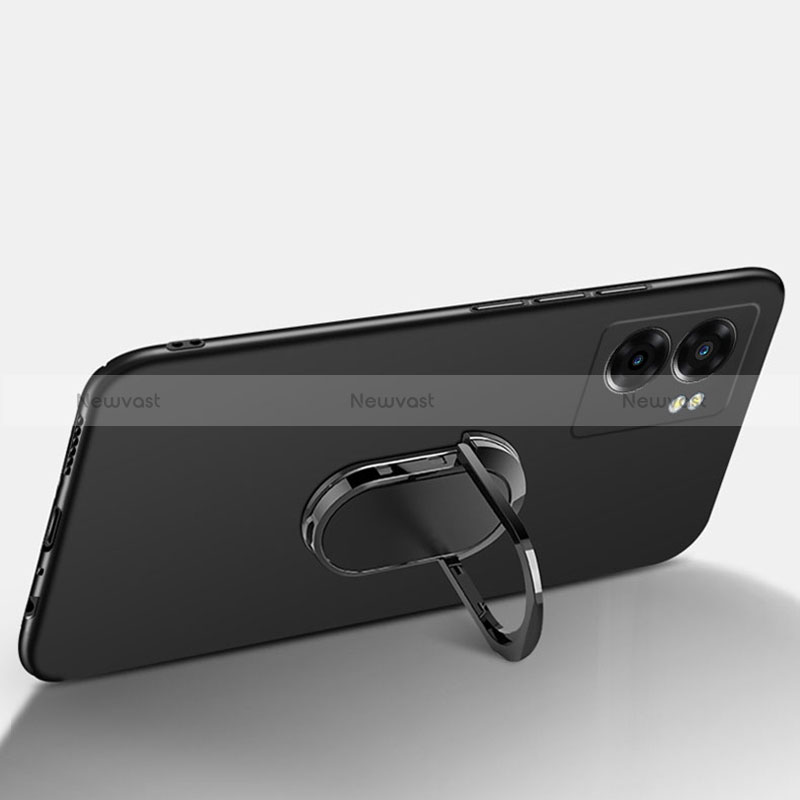 Hard Rigid Plastic Matte Finish Case Cover with Magnetic Finger Ring Stand for Realme Narzo 50 5G