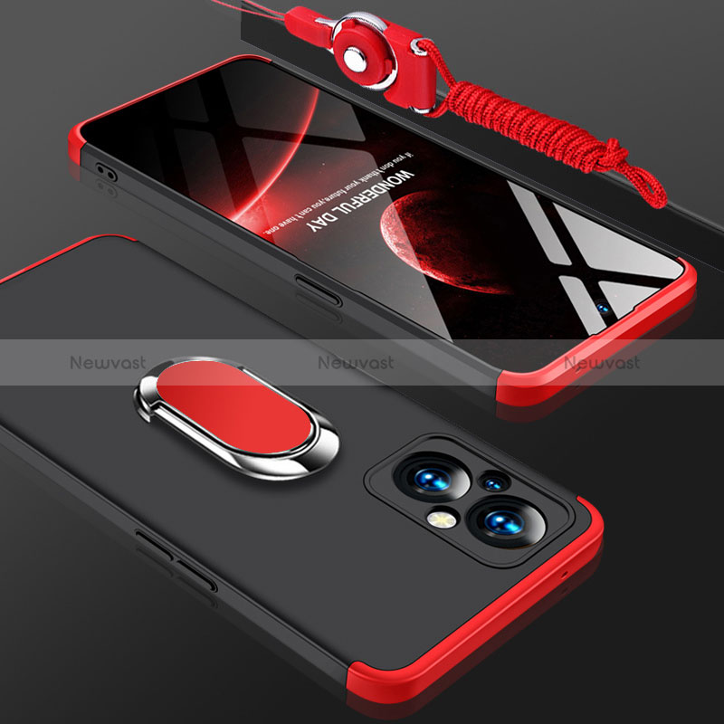 Hard Rigid Plastic Matte Finish Case Cover with Magnetic Finger Ring Stand GK1 for Oppo Reno7 Z 5G
