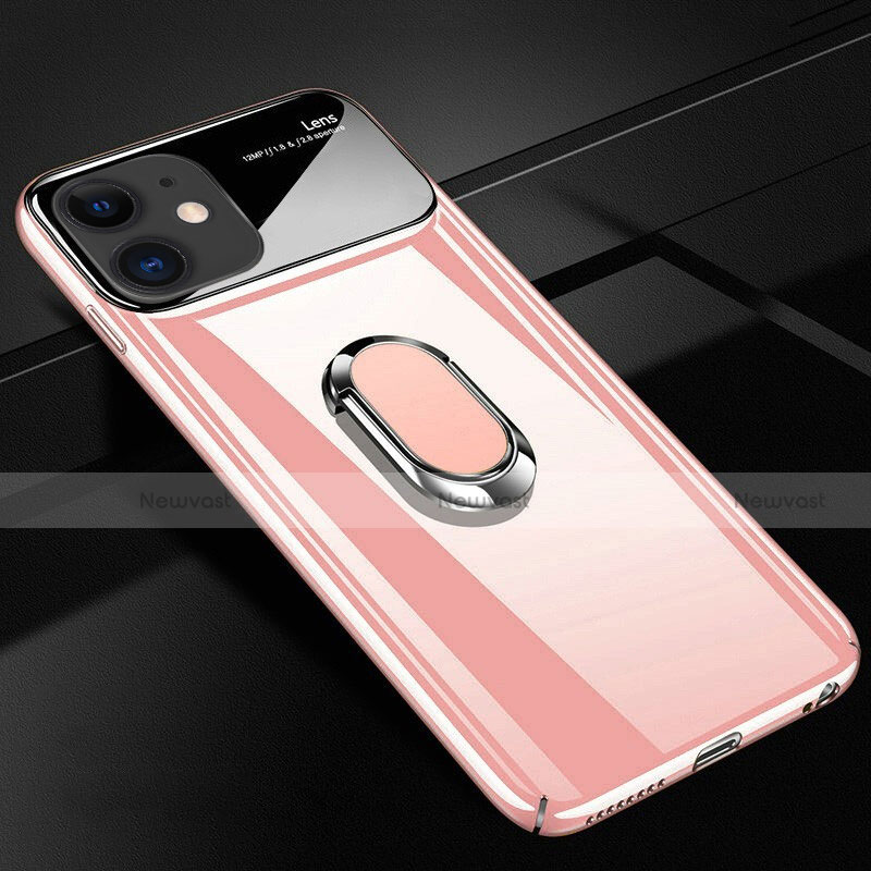 Hard Rigid Plastic Matte Finish Case Cover with Magnetic Finger Ring Stand P01 for Apple iPhone 11