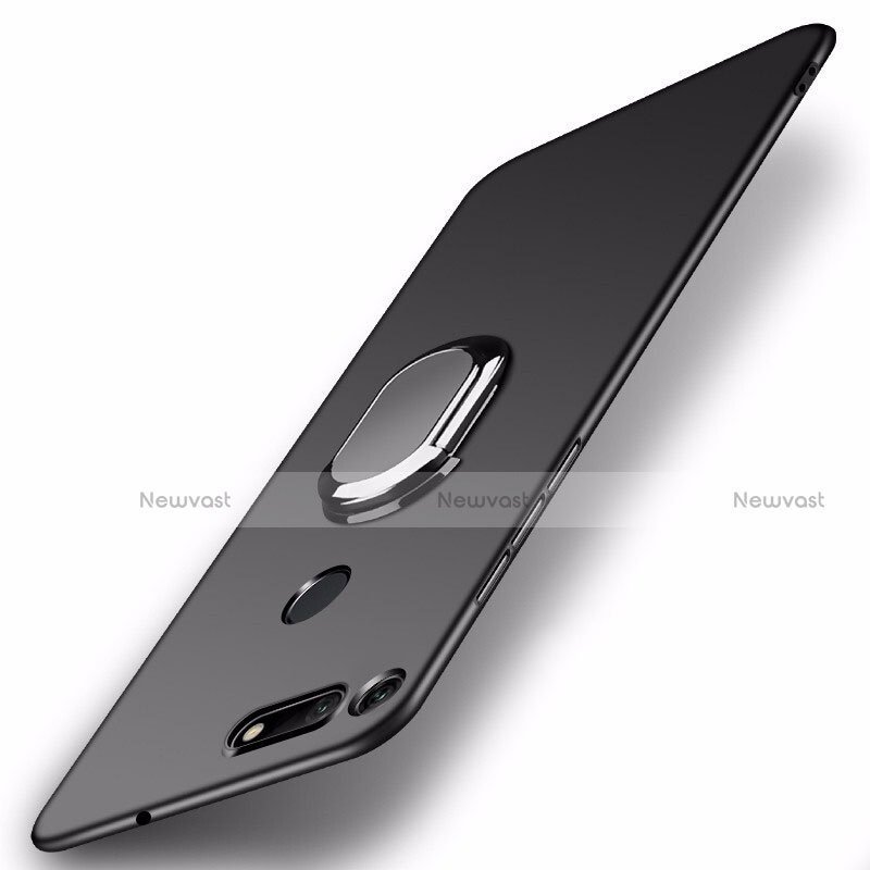 Hard Rigid Plastic Matte Finish Case Cover with Magnetic Finger Ring Stand P01 for Huawei Honor V20