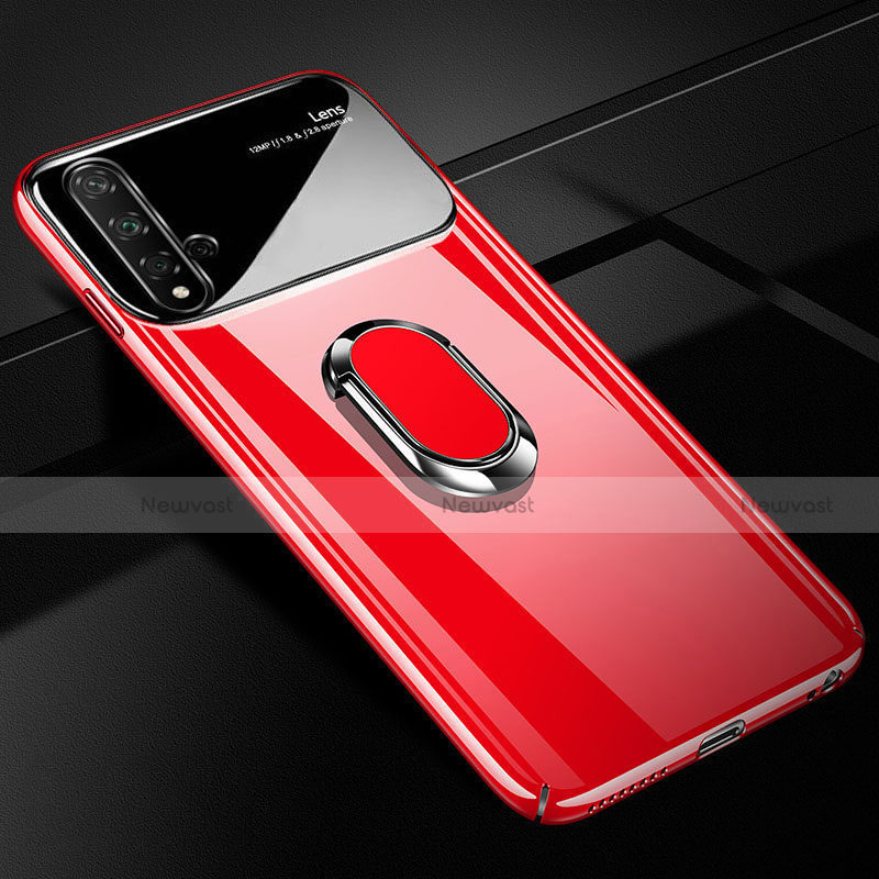 Hard Rigid Plastic Matte Finish Case Cover with Magnetic Finger Ring Stand P01 for Huawei Nova 5