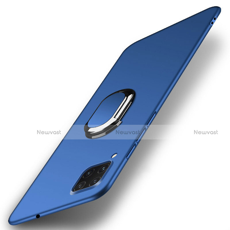 Hard Rigid Plastic Matte Finish Case Cover with Magnetic Finger Ring Stand P01 for Huawei Nova 6 SE Blue