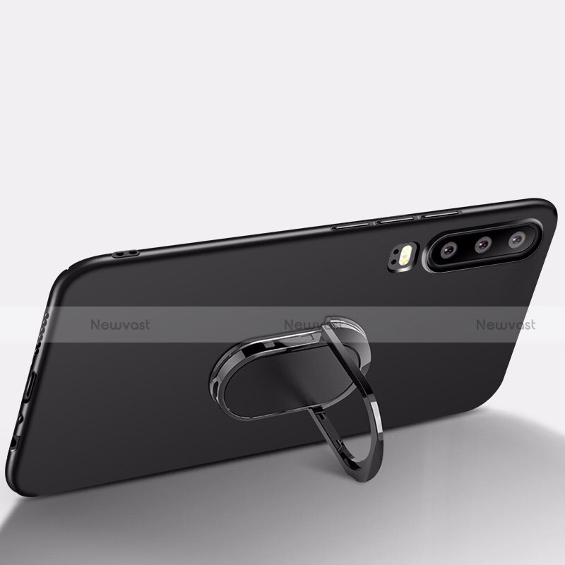 Hard Rigid Plastic Matte Finish Case Cover with Magnetic Finger Ring Stand P01 for Huawei P30