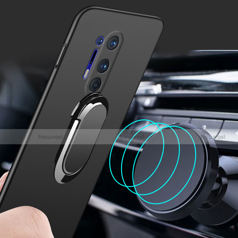 Hard Rigid Plastic Matte Finish Case Cover with Magnetic Finger Ring Stand P01 for OnePlus 8 Pro