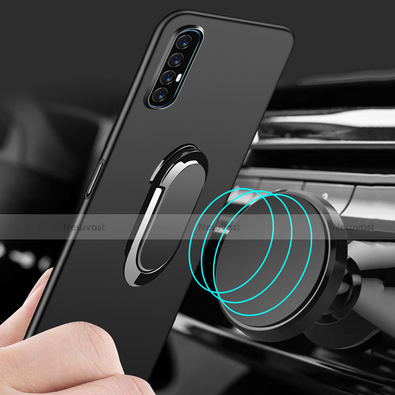 Hard Rigid Plastic Matte Finish Case Cover with Magnetic Finger Ring Stand P01 for Oppo Find X2 Neo