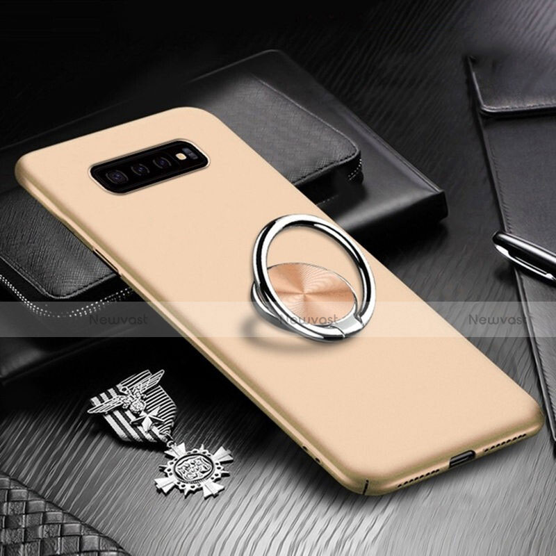 Hard Rigid Plastic Matte Finish Case Cover with Magnetic Finger Ring Stand P01 for Samsung Galaxy S10