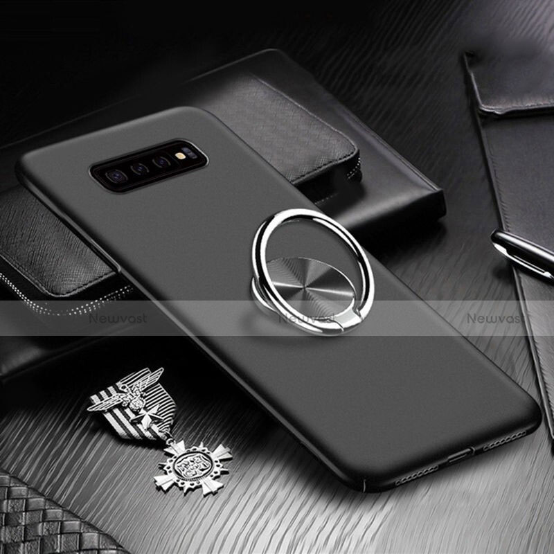 Hard Rigid Plastic Matte Finish Case Cover with Magnetic Finger Ring Stand P01 for Samsung Galaxy S10 5G