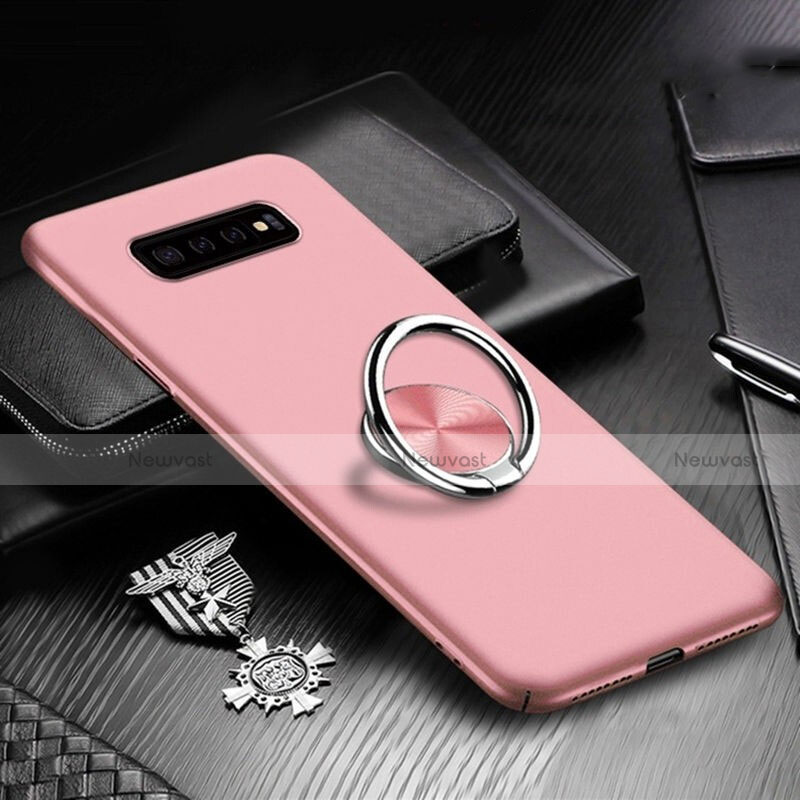 Hard Rigid Plastic Matte Finish Case Cover with Magnetic Finger Ring Stand P01 for Samsung Galaxy S10 5G