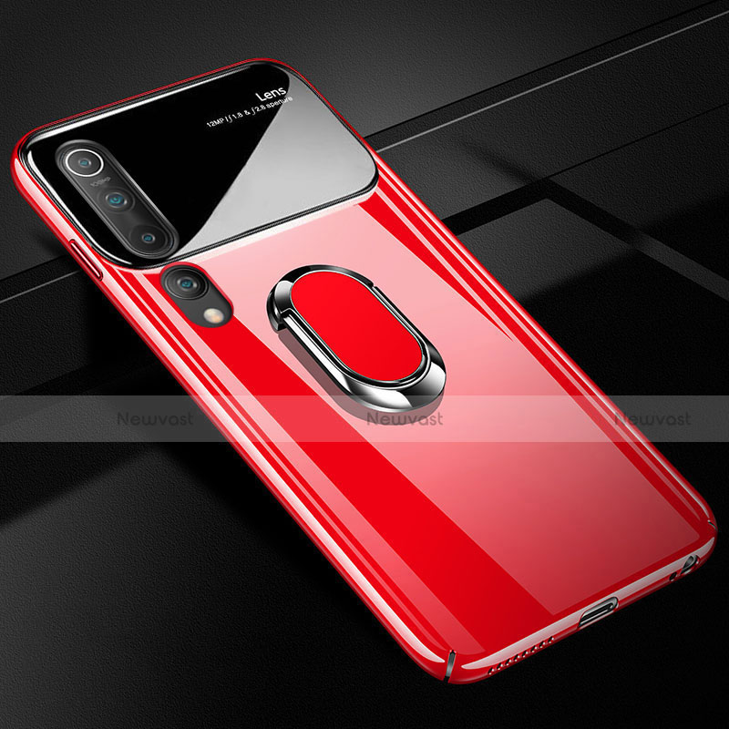 Hard Rigid Plastic Matte Finish Case Cover with Magnetic Finger Ring Stand P01 for Xiaomi Mi 10