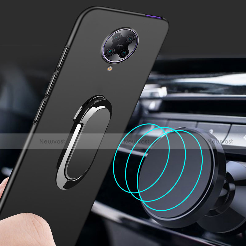 Hard Rigid Plastic Matte Finish Case Cover with Magnetic Finger Ring Stand P01 for Xiaomi Poco F2 Pro