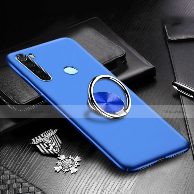 Hard Rigid Plastic Matte Finish Case Cover with Magnetic Finger Ring Stand P01 for Xiaomi Redmi Note 8