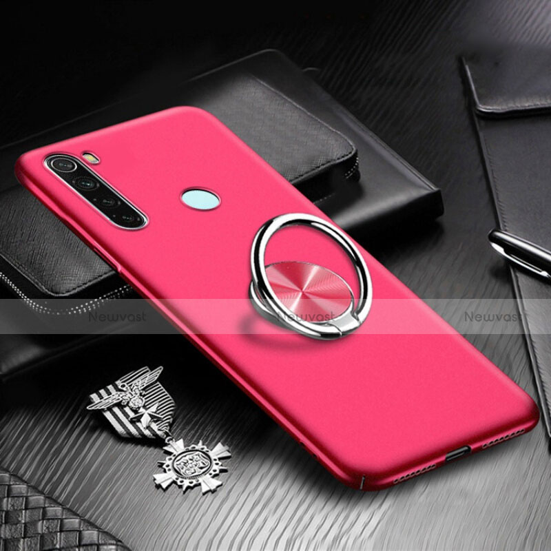 Hard Rigid Plastic Matte Finish Case Cover with Magnetic Finger Ring Stand P01 for Xiaomi Redmi Note 8