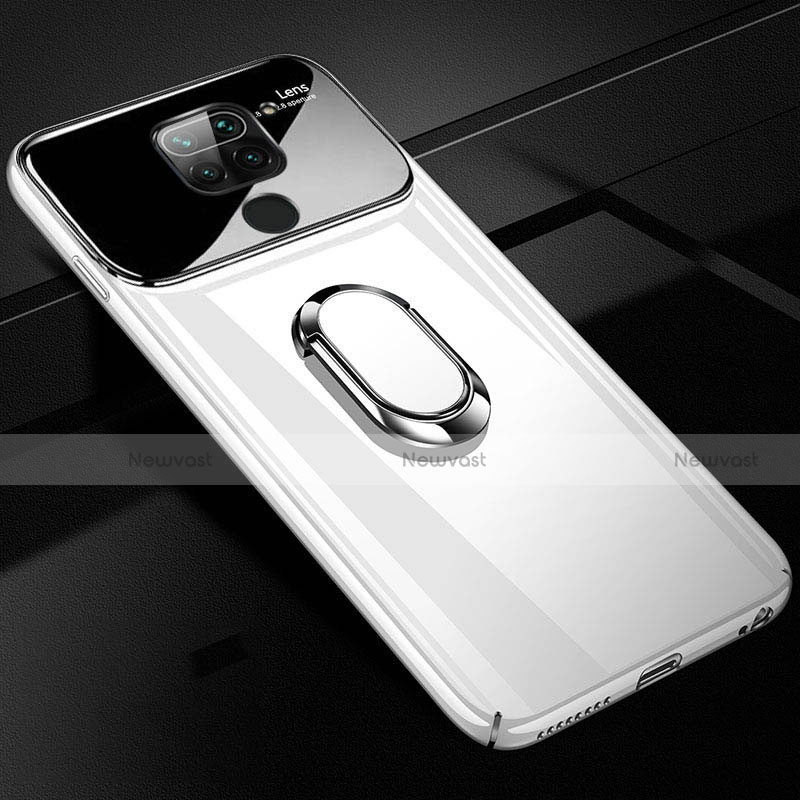 Hard Rigid Plastic Matte Finish Case Cover with Magnetic Finger Ring Stand P01 for Xiaomi Redmi Note 9