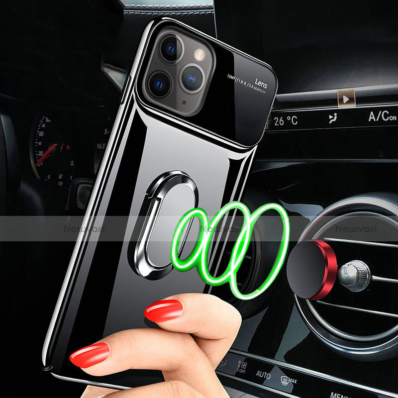 Hard Rigid Plastic Matte Finish Case Cover with Magnetic Finger Ring Stand P02 for Apple iPhone 11 Pro