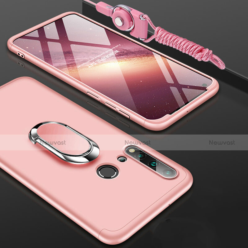 Hard Rigid Plastic Matte Finish Case Cover with Magnetic Finger Ring Stand P02 for Huawei Nova 5i