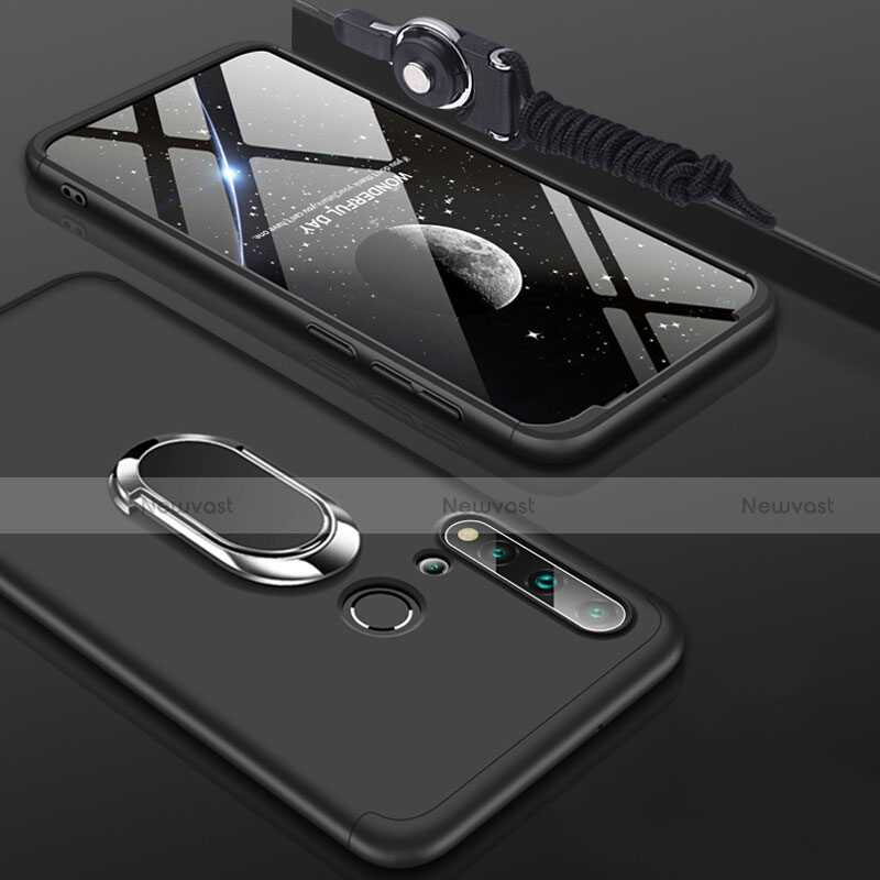 Hard Rigid Plastic Matte Finish Case Cover with Magnetic Finger Ring Stand P02 for Huawei Nova 5i