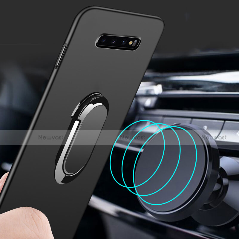 Hard Rigid Plastic Matte Finish Case Cover with Magnetic Finger Ring Stand P02 for Samsung Galaxy S10 5G