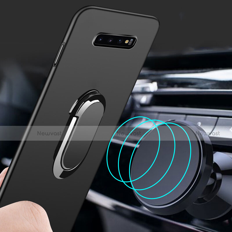 Hard Rigid Plastic Matte Finish Case Cover with Magnetic Finger Ring Stand P02 for Samsung Galaxy S10