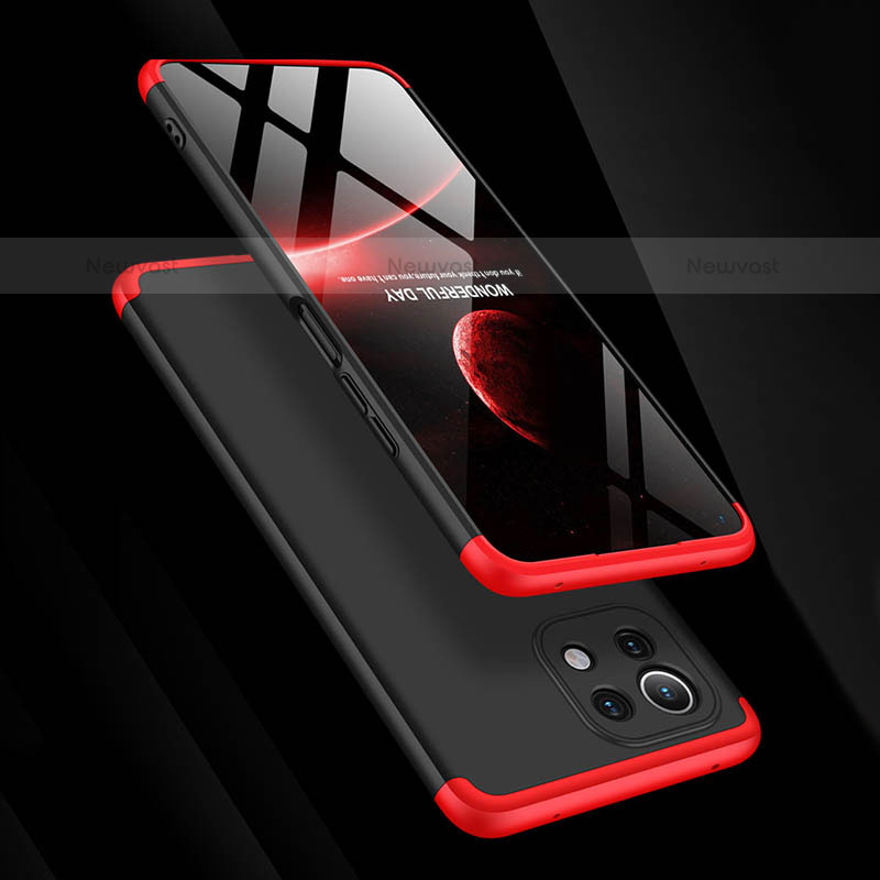 Hard Rigid Plastic Matte Finish Case Cover with Magnetic Finger Ring Stand P02 for Xiaomi Mi 11 Lite 4G