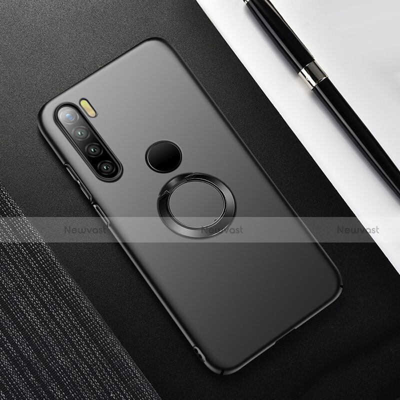 Hard Rigid Plastic Matte Finish Case Cover with Magnetic Finger Ring Stand P02 for Xiaomi Redmi Note 8 (2021)