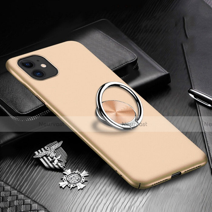 Hard Rigid Plastic Matte Finish Case Cover with Magnetic Finger Ring Stand P03 for Apple iPhone 11