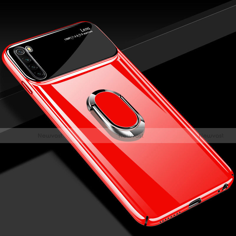 Hard Rigid Plastic Matte Finish Case Cover with Magnetic Finger Ring Stand P03 for Xiaomi Redmi Note 8 (2021)