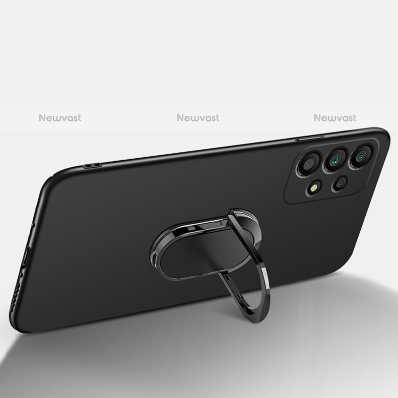 Hard Rigid Plastic Matte Finish Case Cover with Magnetic Finger Ring Stand YK1 for Samsung Galaxy M32 5G