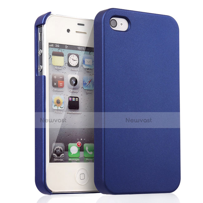 Hard Rigid Plastic Matte Finish Case for Apple iPhone 4 Blue