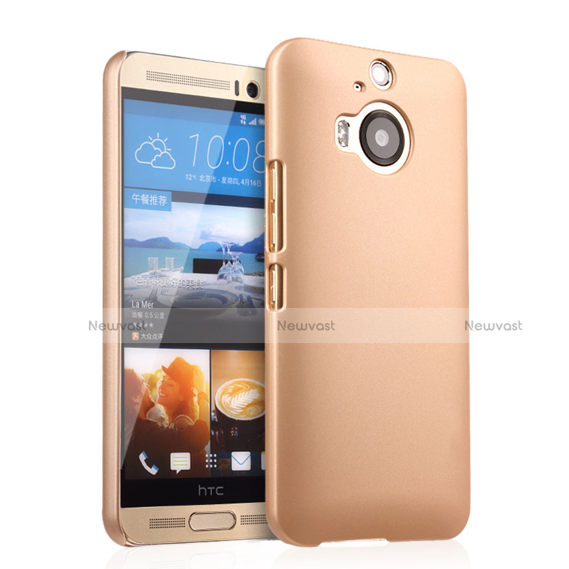 Hard Rigid Plastic Matte Finish Case for HTC One M9 Plus Gold