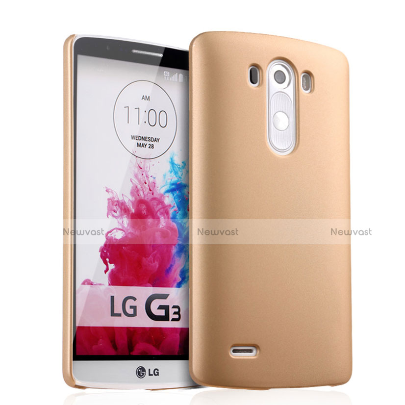Hard Rigid Plastic Matte Finish Case for LG G3 Gold