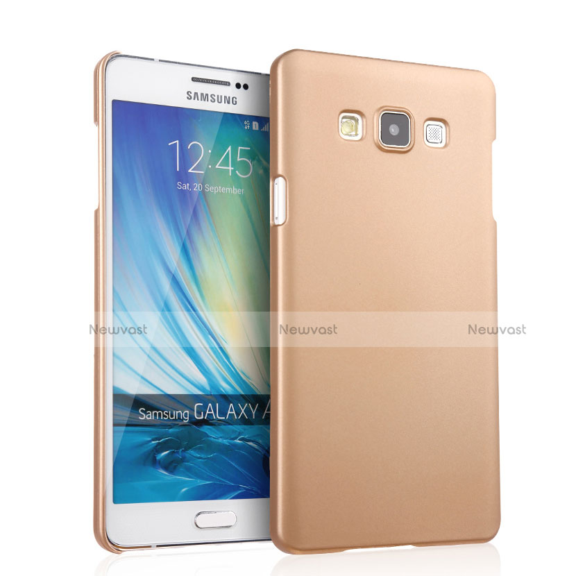 Hard Rigid Plastic Matte Finish Case for Samsung Galaxy A7 SM-A700 Gold