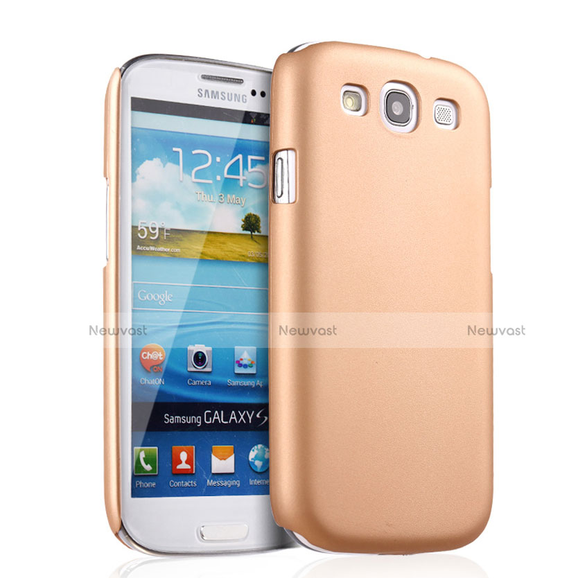 Hard Rigid Plastic Matte Finish Case for Samsung Galaxy S3 4G i9305 Gold